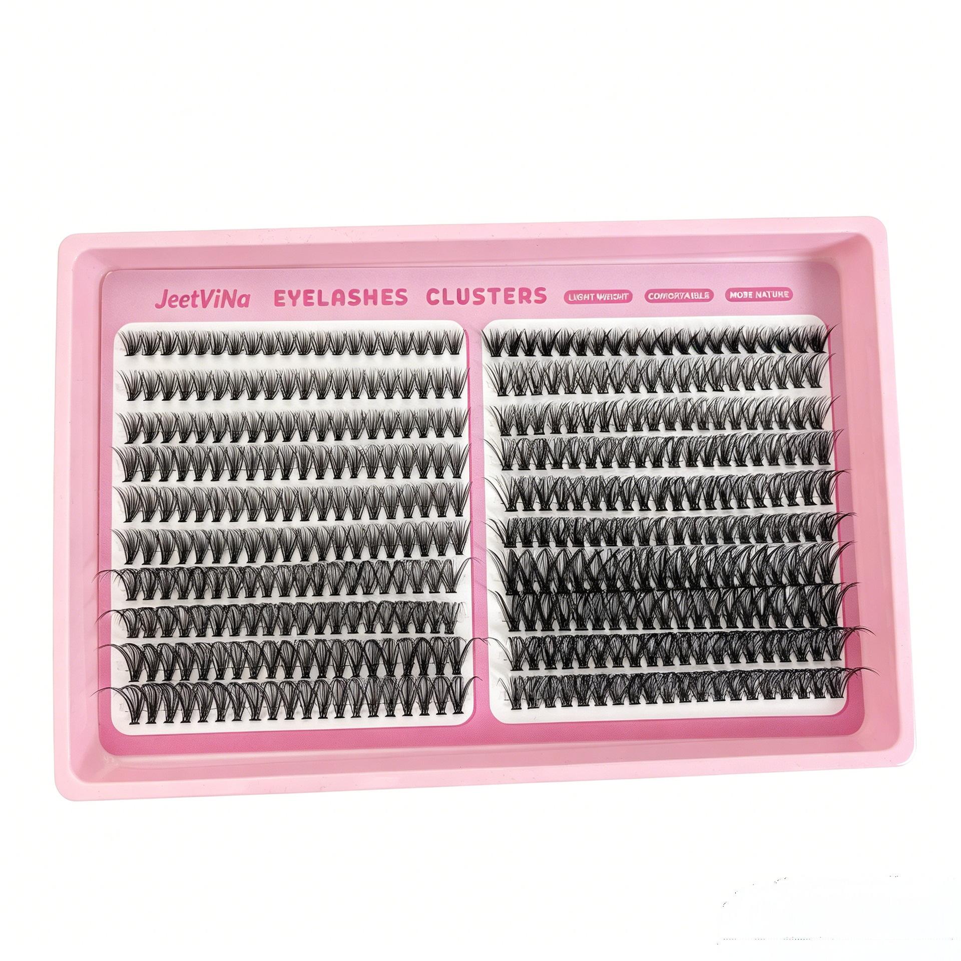 False Eyelash Set Glue Single Cluster Dense Glue-Free Exaggerated Super Long Whole Large Capacity Eyelash Book