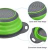 Uxcell Folding Colander, Silicone Round, Folding Strainer with Handle, Space-Saving, Green, 20cm Diameter, for Pasta, Vegetables, and Fruits