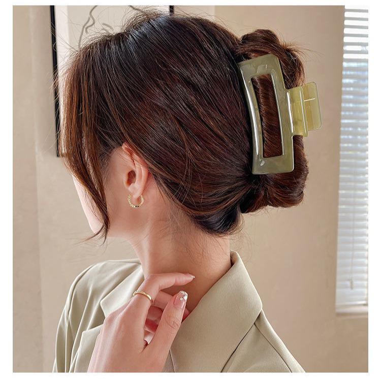 10.5cm Large Square Acrylic Jelly Hair Claw Clip for Women