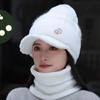 Woman's Winter Polyester Fur Hat with a Pompom