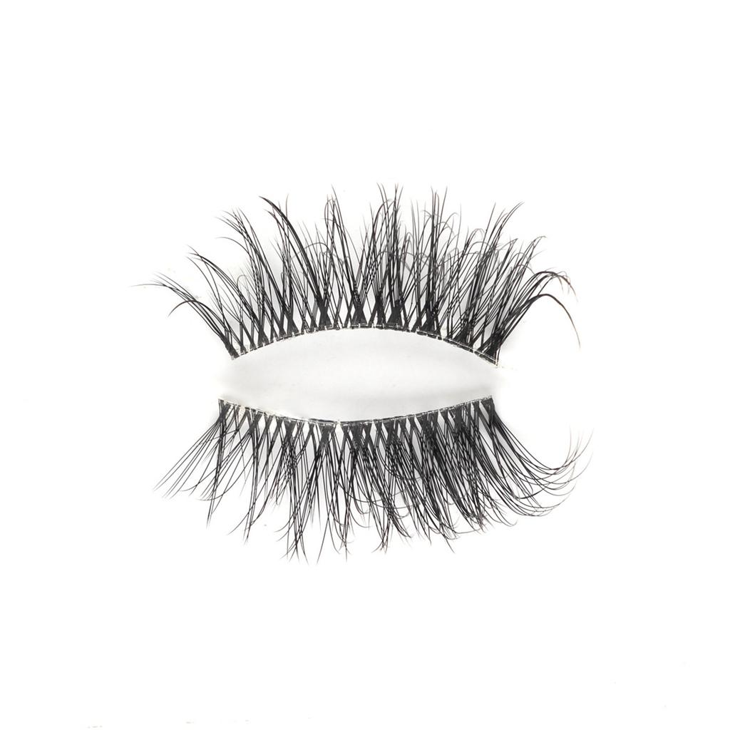 7 Pairs Half Lashes with Clear Band Wispy Eyelashes Natural Look 3D Lashes Short Cat Eye Lash Fake Eyelashes