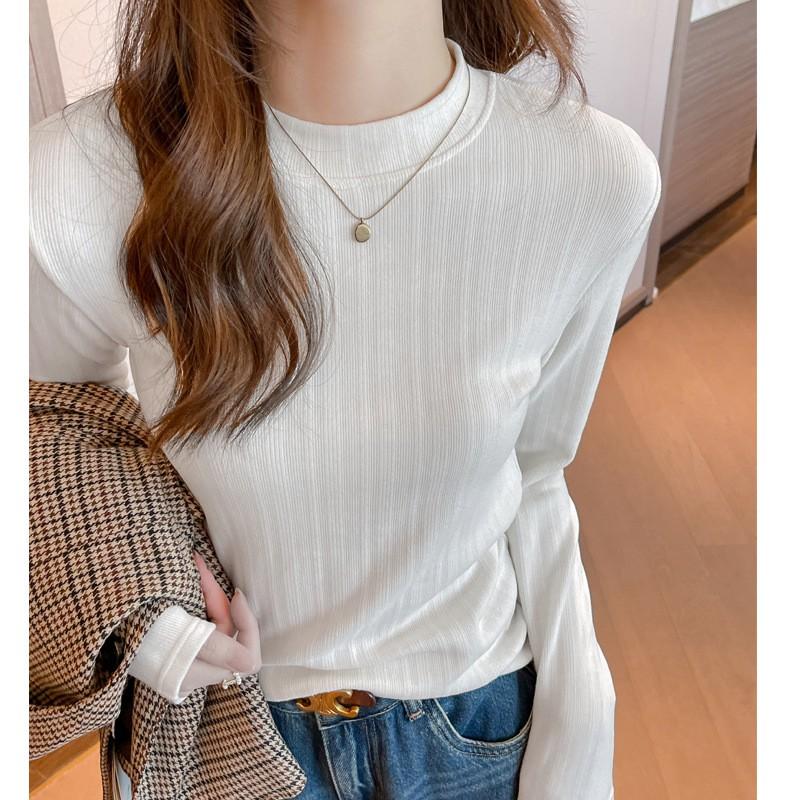 Womens Soft Ribbed Brushed Thermal Long Sleeve T-Shirt Round Neck Slim Fit Base Layer Top Winter