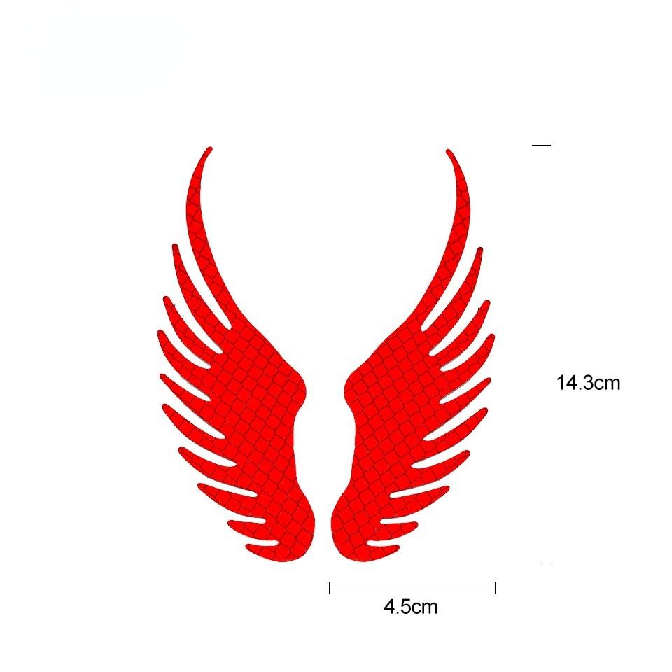 2Pair Safety Warning  Reflective Car Sticker Angel Wings Reflective Warning Sign Funny Bike Decal Sticker Motorbike Reflective Sticker