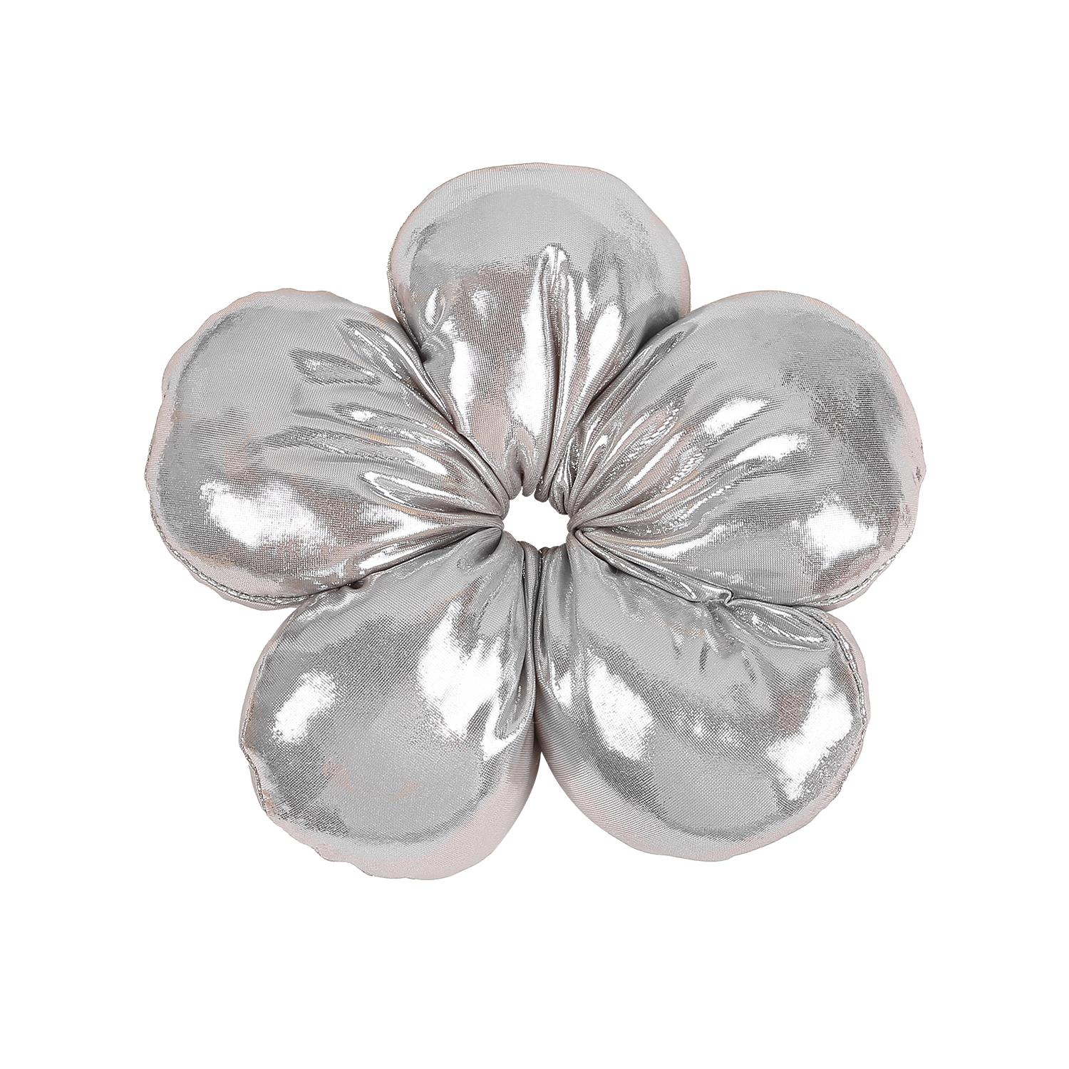 

Корейская преувеличенная большая серебристо-черная резинка для волос с цветком, головной убор, женская, для девушек, модный дизайн, эластичная резинка для волос, аксессуары