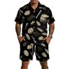 Herren Casual Kurzarmhemd und Shorts Set Bierfest Druck Knopfleiste Leichtes Sommeroutfit Entspannte Passform