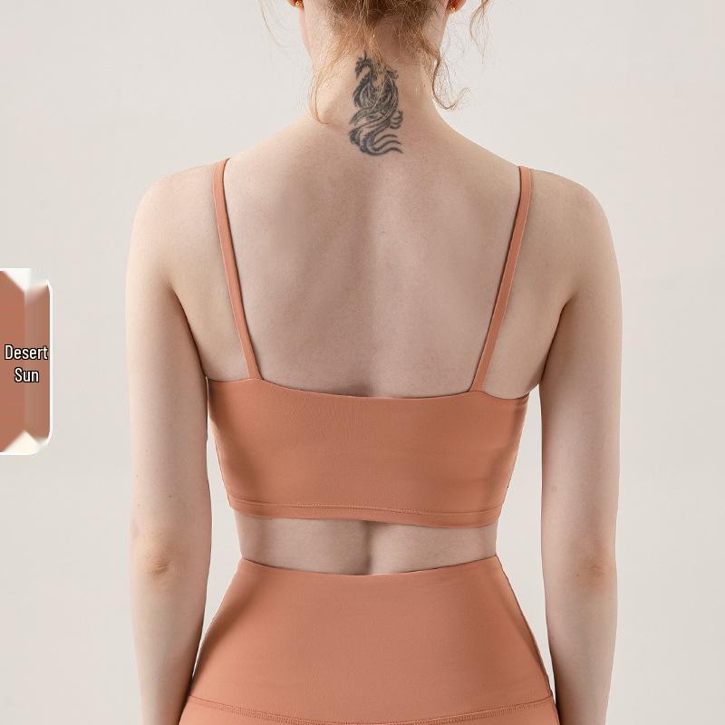 Женский спортивный топ для йоги из лайкры Nude Feel с красивой спиной - Ударопрочный фитнес-бюстгальтер для летних видов спорта XL
