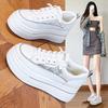 Białe buty na grubej podeszwie dla kobiet, Wiosenne sportowe buty codzienne, Uniwersalne płaskie buty podwyższające dla kobiet