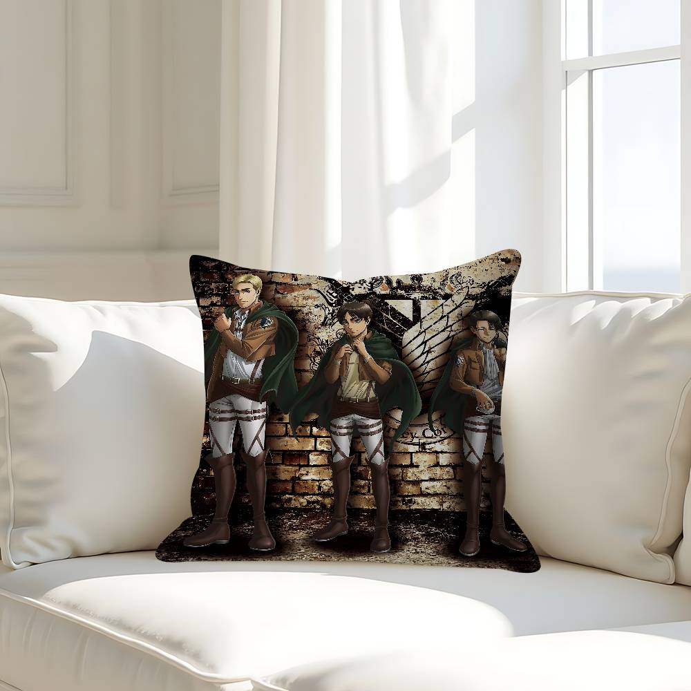 Anime Attack ON Titan Kuddfodral Avtagbart Tvättbart Kuddfodral – Mjukt Linne för Alla Årstider