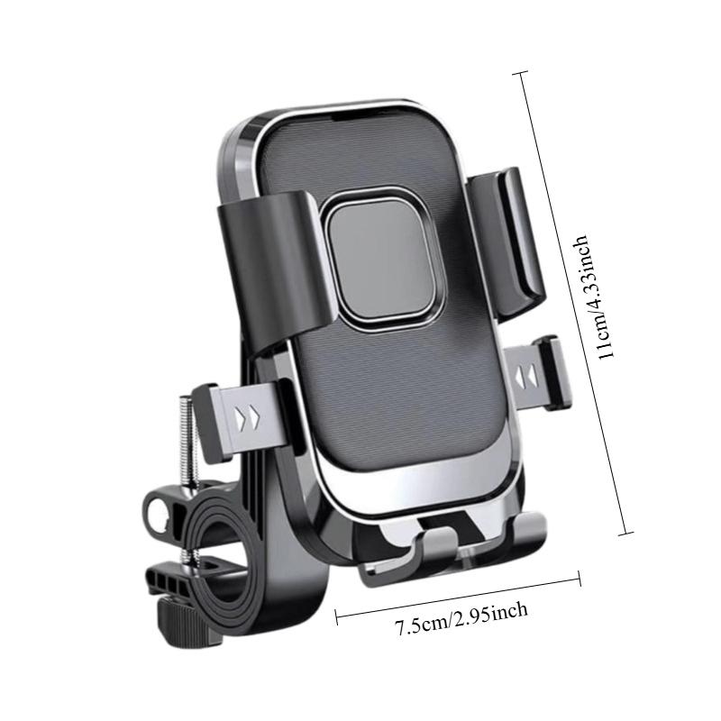 3pcs Sturdy Motorcycle and Bicycle Phone Mount with One-click Auto-lock Design, 360-degree Rotatable and Adjustable Bracket, Universal Phone Holder