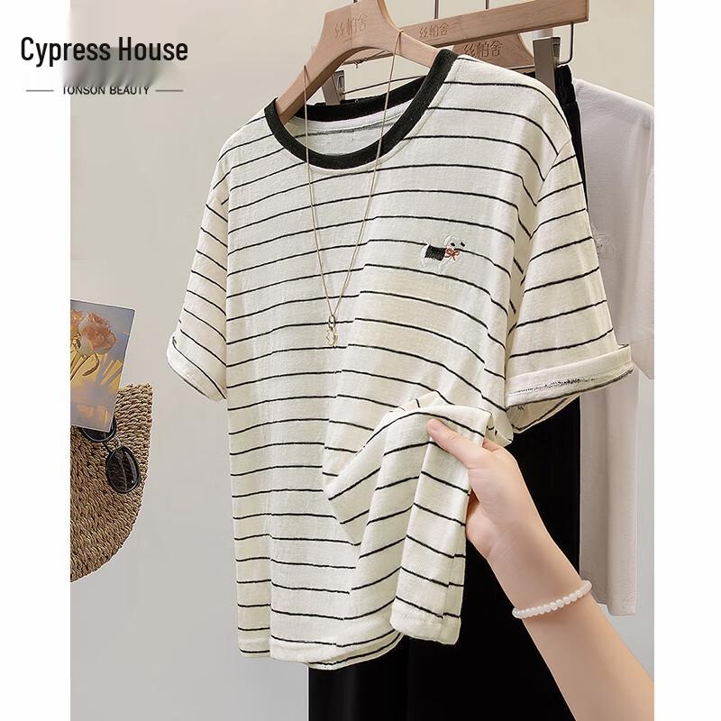 

Silbaisha Women s Striped Short Sleeve T-Shirt M