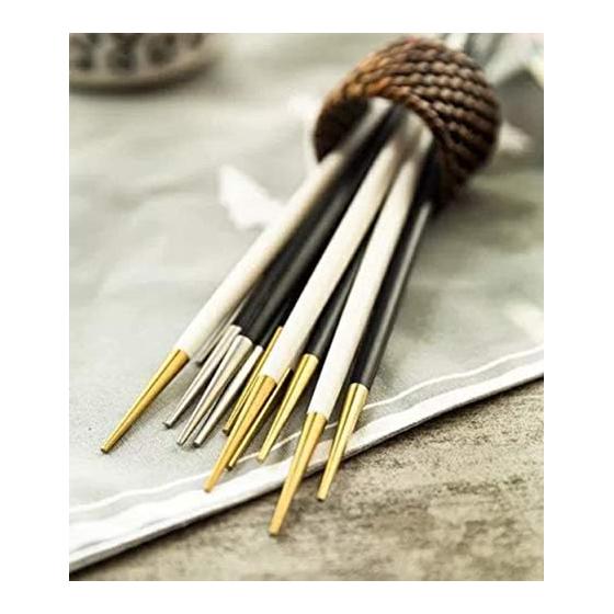 Chopsticks Set, Stylish Stainless Steel Chopsticks (4 Pairs), Cutlery Set, Nordic Style, Wedding Gift, 22cm, Japanese/Western Tableware, Family,