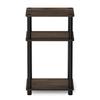 Furinno 3-Tier Side/Corner Table, Just Series, Colombian Walnut/Black, 29.2cm W X 34.0cm D X 57.9cm H [Officially Imported from Japan], 11087CWN/BK