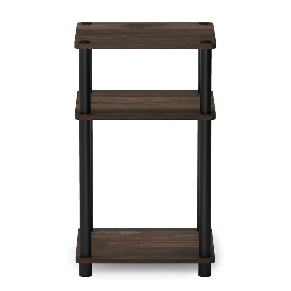 Furinno 3-Tier Side/Corner Table, Just Series, Colombian Walnut/Black, 29.2cm W X 34.0cm D X 57.9cm H [Officially Imported from Japan], 11087CWN/BK