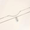 Double-layer Stacked Personality Temperament Geometric Pendant Smile Necklace Women's High-end Necklace