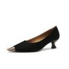 Fashion Metal Head High Heels Women's Summer Fashion Low Heel Commuter Four Seasons Pumps Cat Heel Daily Women's Shoes Mid Heel Pumps