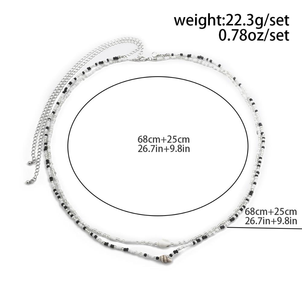 Boho Trendy Shell Starfish Rice Bead Beaded Double-layer Waist Chain for Women Summer Beach Bikini Sexy Charm Body Chain Jewelry