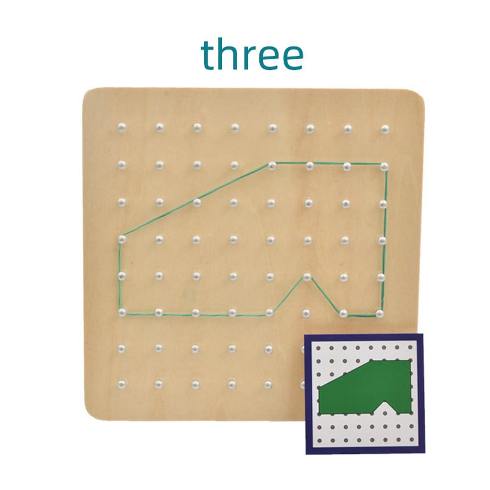 Wooden Geoboard Montessori Toy with Pattern Cards and Rubber Bands Matrix 8x8/7x7 Motor Skills Toy for Kids 3 Years Old and Up