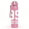 1PC White Number 99 Text Print 750ml Color Plastic Sports Water Bottle Leakproof Flip Straw Lid Suitable for Sports Office Home Use