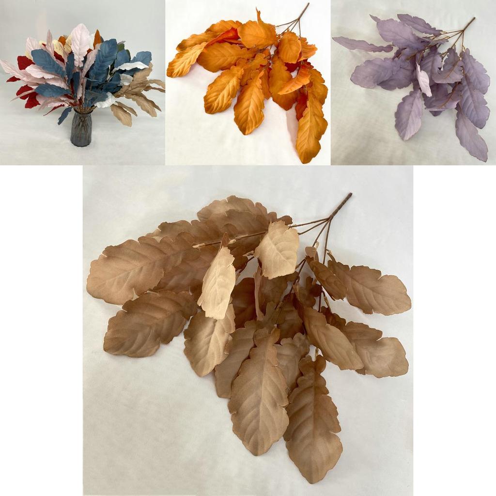 Artificial Flocking Foliage Bouquet For Wedding Decor Home Arrangement Photo Props