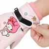 Kuromi Melody Winter Children Fleece Gloves Waterproof Outdoor Ski Warm Outdoor Cycling Gloves Windproof Cold Resistant Sanrio