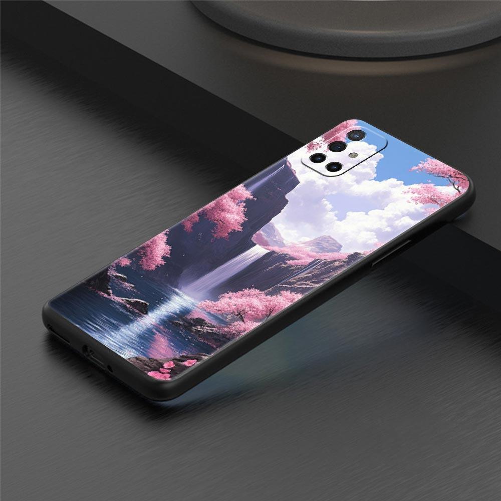 Phone Case For Oneplus 13R 13 12 10T 11 R10 Nord N100 N200 N10 9 9R CE 2 3 Z Pro Lite 5G Soft TPU Cover Pink Sunset Mountain Bag