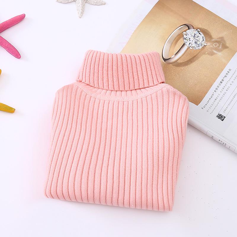 

Детский вязаный свитер с высоким воротником из пряжи core-spun в корейском стиле - осенне-зимний пуловер для детей среднего и старшего возраста 160cm