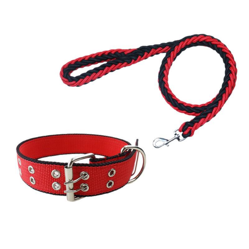 Adjustable Leather Dog Collar with Anti-Escape Double Buckle for Small, Medium, and Large Dogs