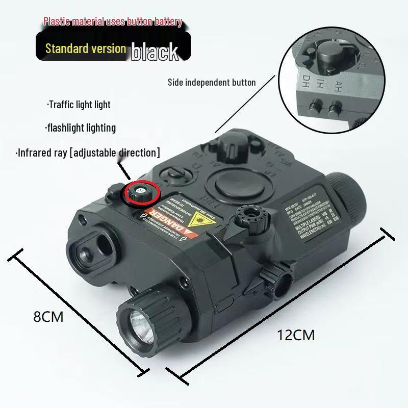 PEQ15 Tactical Box: 20-22mm Rail-Compatible, Green Light Flashlight, Red Laser Toy Accessories