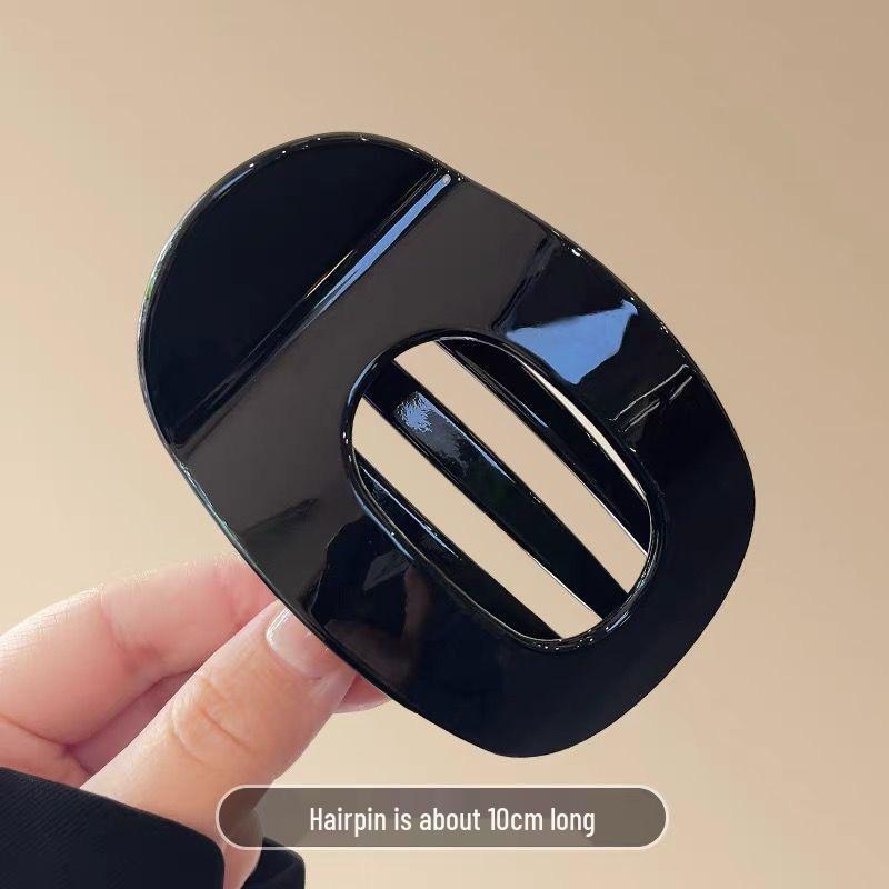 Vintage Abalone Curved Hair Clip - Large Duckbill Claw for Women's Updo, Gentle On Hair