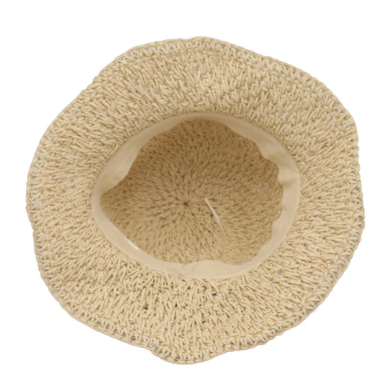 Spring And Summer Woven Bucket Hat Flower Breathable Cool Shade Sun Protection Lady Elegant Fishing Straw Hat