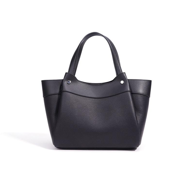 Soft Lichee Pattern Leather Handbags Ladies Versatile Retro Style Genuine Leather Tote Bag Large Capacity Shoulder Shopping Bags