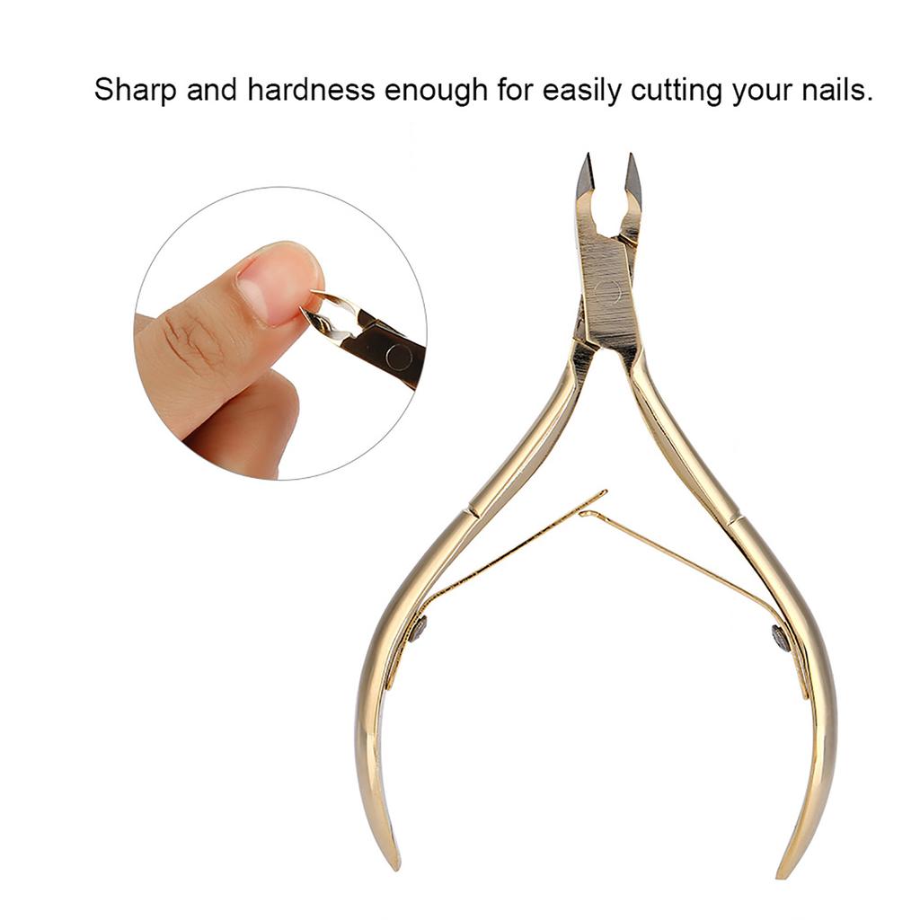 Stainless Steel Nail Cuticle Nipper Clipper Dead Skin Scissor Nail Manicure Tool Gold
