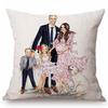 Baby Mother Parenting Art Cozy Family Hand Drawing Sketch Home Decoration Cotton Linen Sofa Throw Pillow Case Car Cushion Cover