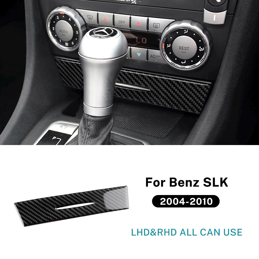 Car AC Storage Bottom Panel for Mercedes Benz SLK R171 2004 2005 2006 2007 2008 2009 2010 Real Soft Carbon Fiber Trim Sticker