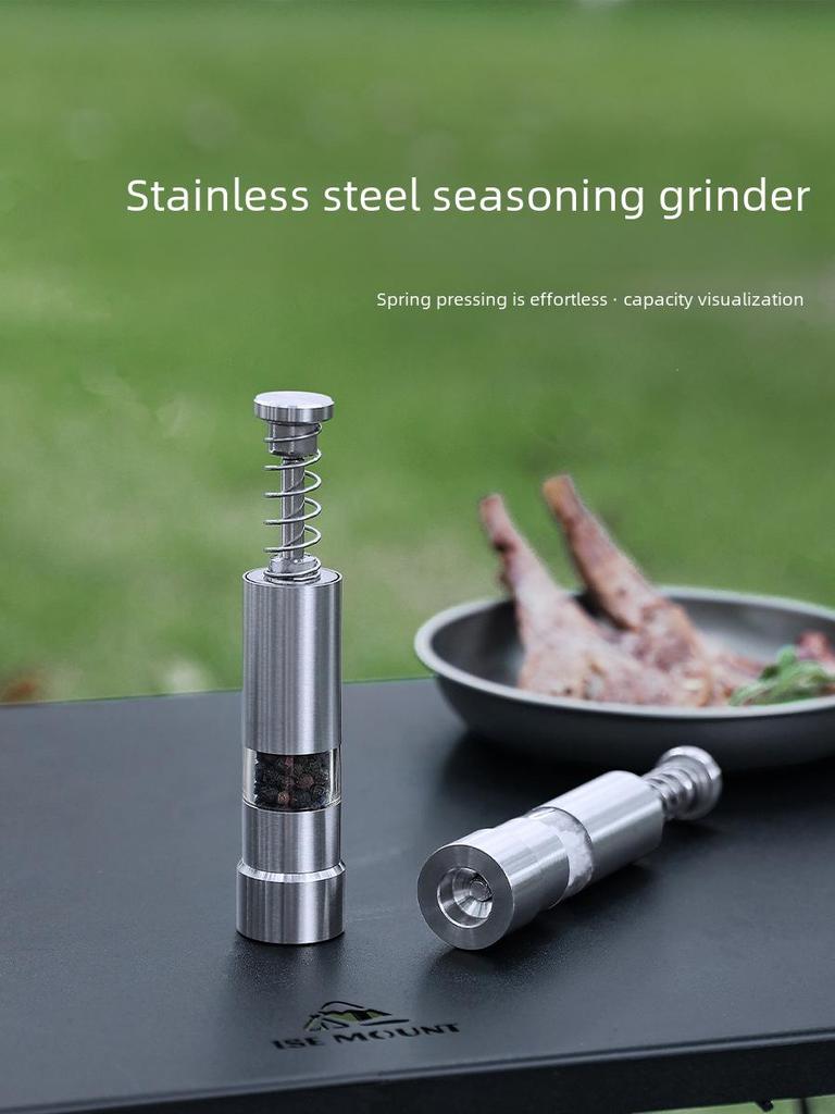 Stainless Steel Manual Pepper Grinder for Camping and Home Use