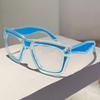 Oversized Square Glasses New Fashion Patchwork Rim Blue Light Blocking Optical Frames Ins Trendy Stylish Decor Eyeglasses