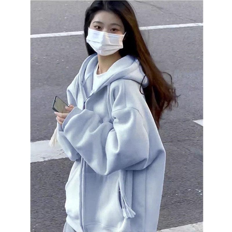 Women's Oversized Hooded Sweatshirt - New 2024 Spring/Autumn Loose Fit Cardigan