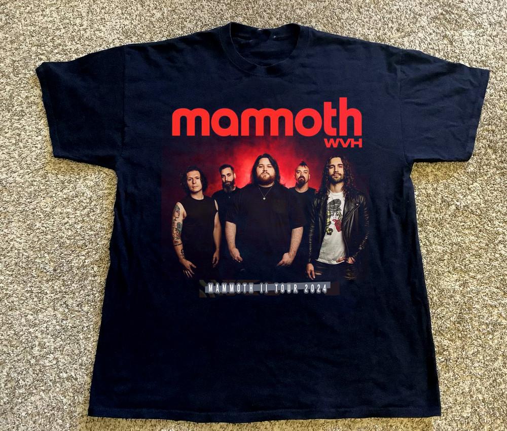 НОВЫЙ MAMMOTH WVH Band ТУР 2024 Подарок для фаната Черная футболка всех размеров AG2275 Унисекс S