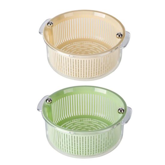 Yousheng Vegetable Fruit Washer Multi-Functional Drain Basket Fruit Tray Versatile Rotating Food Prep Tool Kitchen Accessory