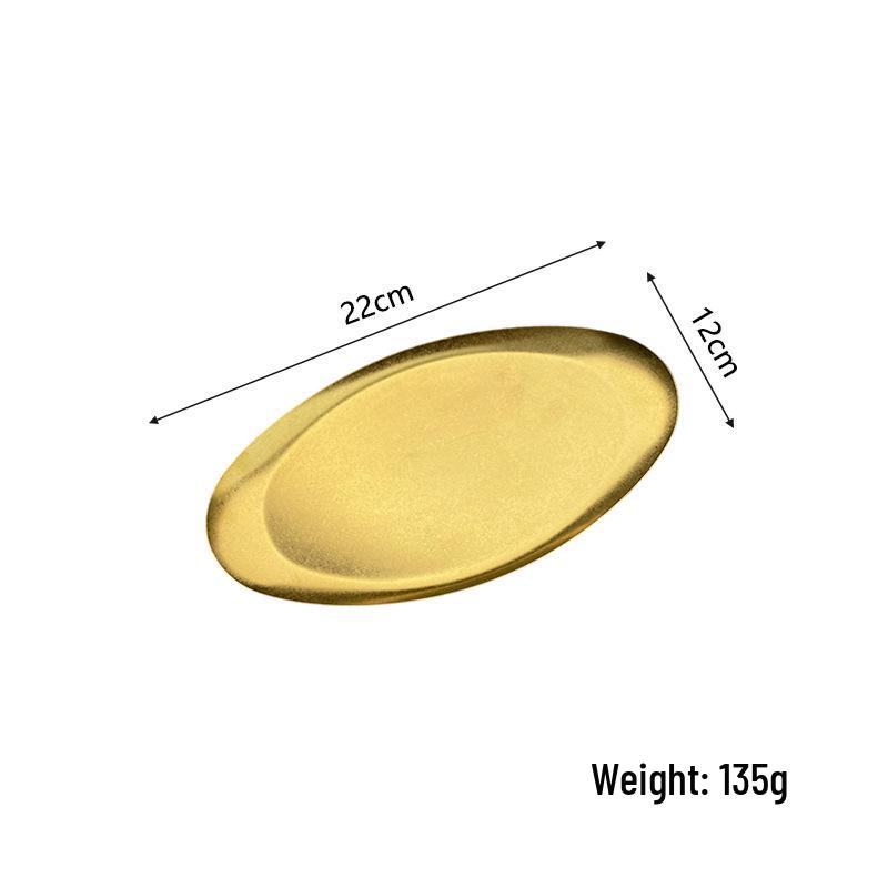 Korean Stainless Steel Egg-Shaped Plate for Desserts, BBQ, and Snacks