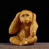 Estatua de Animales de los Tres Monos No Mires No Escuches No Digas Talla en Boj Artesanía Creativa de Talla en Madera Decoración de Coche
