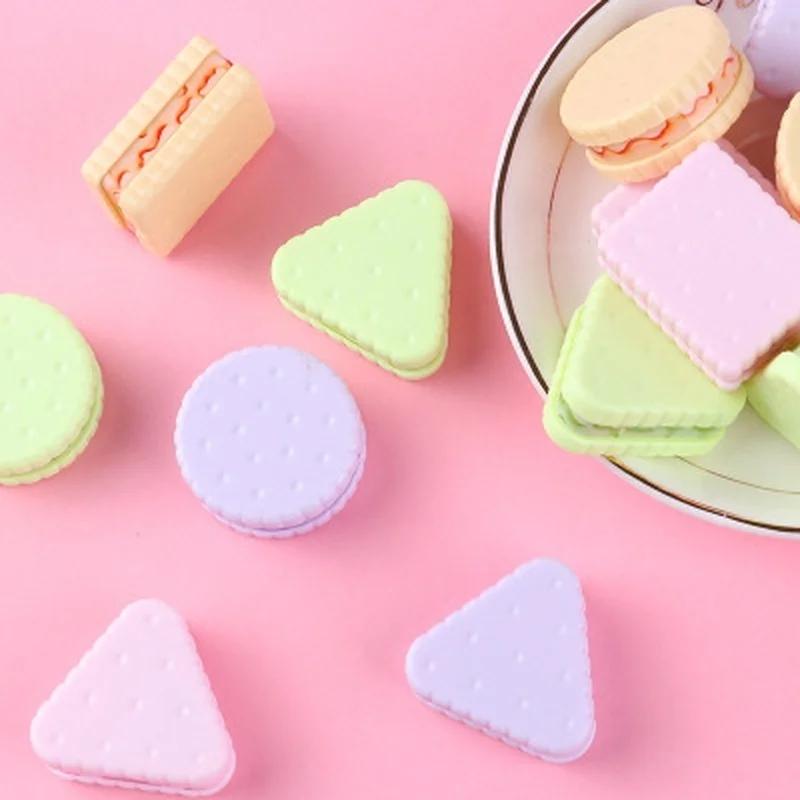 3pcs/lot Creative Fresh And Cute Biscuit Pencil Sharpener Children's Pencil Sharpener Stationery Random Colors School Supplies