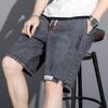 2024 Summer Men's Denim Shorts American Retro All-match Straight Shorts Loose Casual Sports Quarter Pants Plus Size Men's Shorts