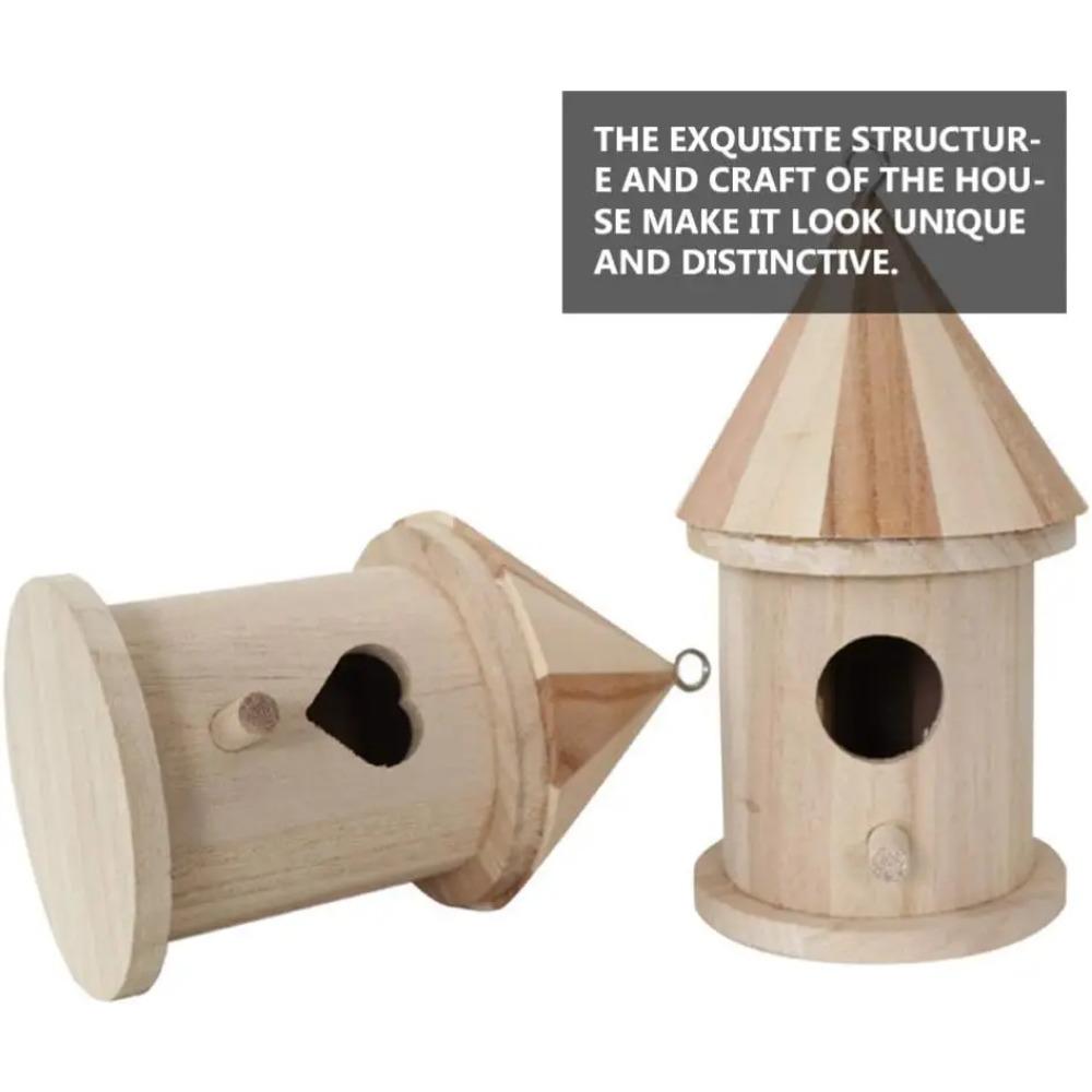 Wooden Hummingbird House Wild Bird For Outdoor Garden Yard Balcony Hanging Feeder Decoration Swallow Sparrow Nesting House
