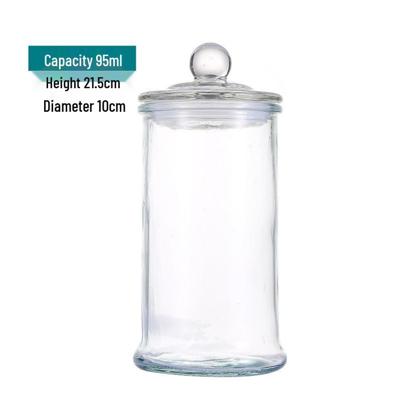 Large Capacity Transparent Glass Tea and Cereal Storage Can for Kitchen