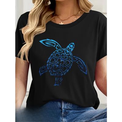 European Sizes Pattern Printed Casual Round Neck Short Sleeve T-shirt Summer New Women's Wear