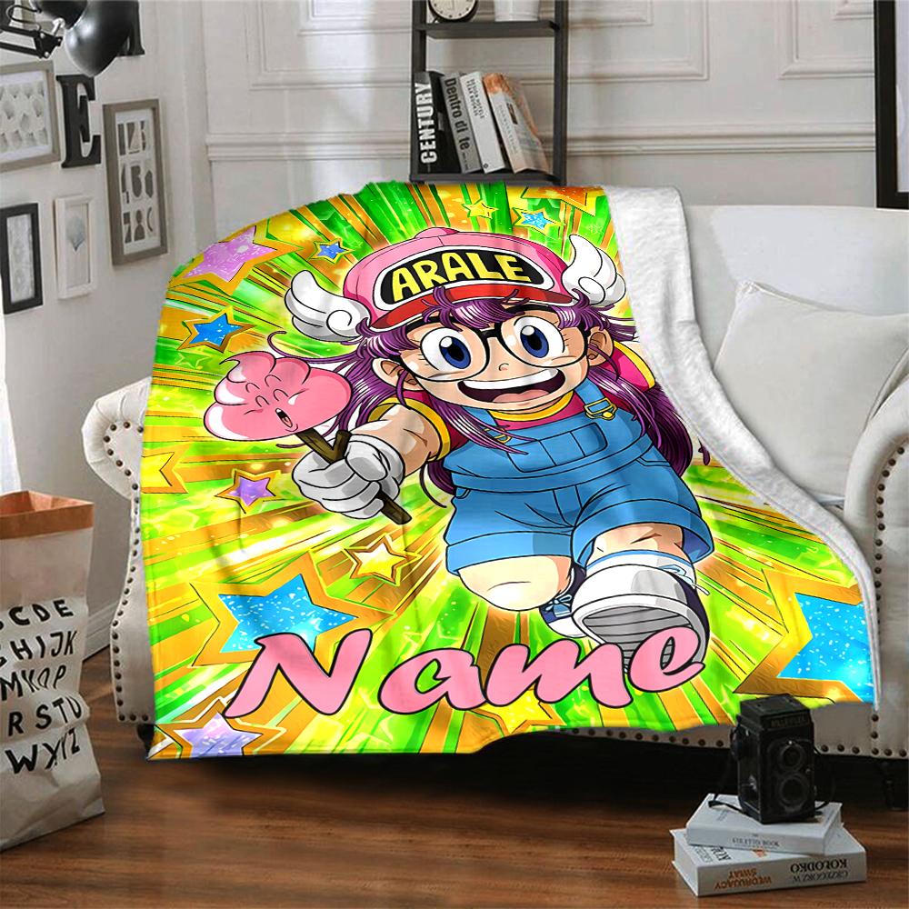 Customiz Name Personality Arale Norimaki Blanket Soft &Warm Sofa Office Bed Travel Lunch Break Blanket, Gift Suitable for All Seasons