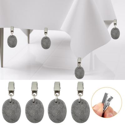 4 pçs toalha de mesa clipe compacto ao ar livre pesos toalha de mesa de mármore resistente pingente para festas de piquenique