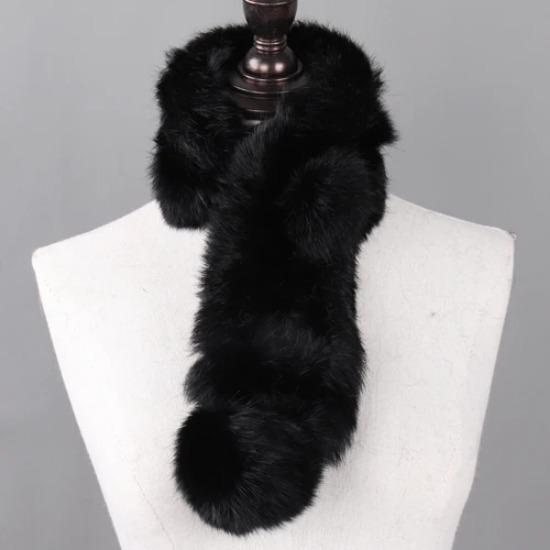 

Горячая Распродажа Женский Зимний Шарф из Натурального Кроличьего Меха Леди Теплые Шарфы из Кроличьего Меха Вязаный Натуральный Настоящий Кроличий Мех Кольцо Повседневный Муфлон 65cm чёрный