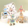 New Wooden Assembled Robot Toys, Fun Snap Design, 4 Different Robots Desktop Game, Christmas Easter Gift for Boys And Girls Over 3 Years Old